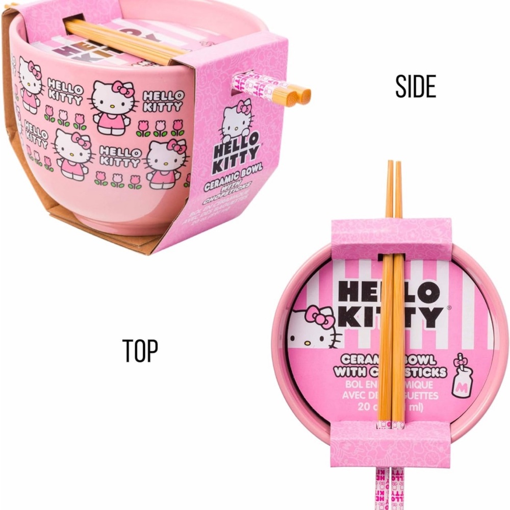 Hello kitty bowl with chopsticks